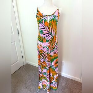 Maaji Tropical Leaf Print Maxi Dress Size L